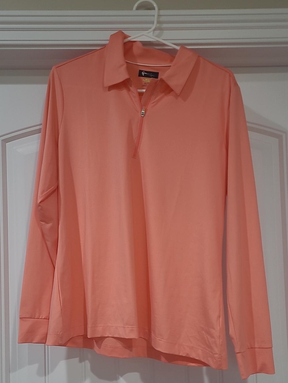 Greg Norman Collection Long-Sleeve Polo in Coral